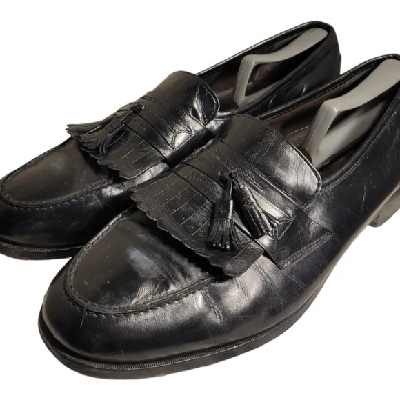 Nunn Bush Dress Flex Loafer Shoes Men's Black Leather Kilt Tassel Size 13 M