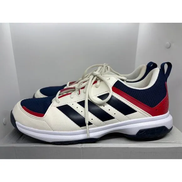 NWB Adidas Sneakers Indoor Sports Non Marking Sole Red White Blue Men 11 GX3752