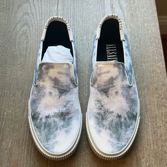 NWB All Saints Manny Canvas Slip-on Tie Dye Sneakers