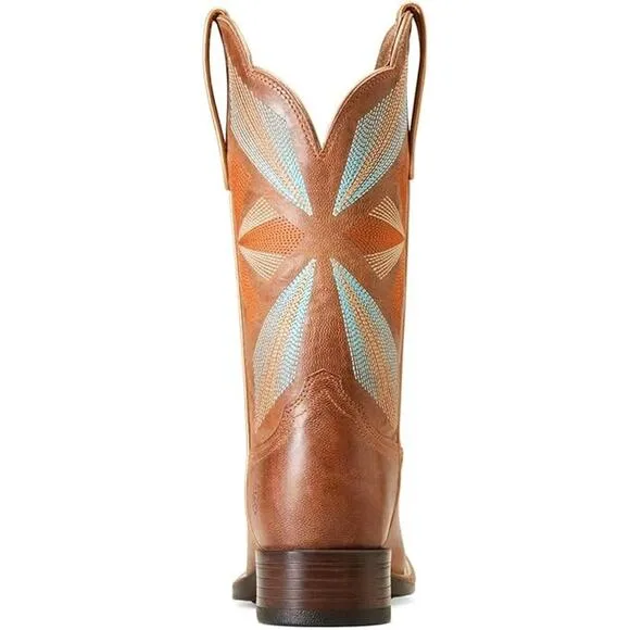 NWOB ARIAT Women's Oak Grove Western Cowboy Boots Maple Glaze Size 7.5C