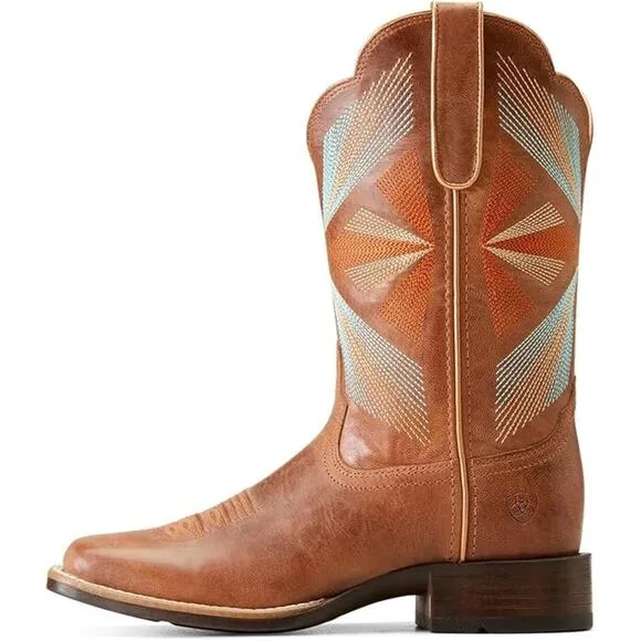 NWOB ARIAT Women's Oak Grove Western Cowboy Boots Maple Glaze Size 7.5C