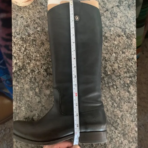 NWOB Frye Melissa Riding Boot Black Leather Sz 9 Pull On Western