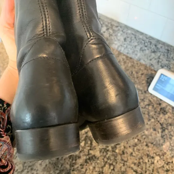 NWOB Frye Melissa Riding Boot Black Leather Sz 9 Pull On Western