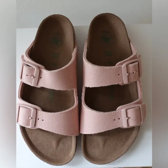 NWOB Kids Birkenstock Arizona Vegan Pink Textile Strap Sandal Sz US 1-1.5 EU 32