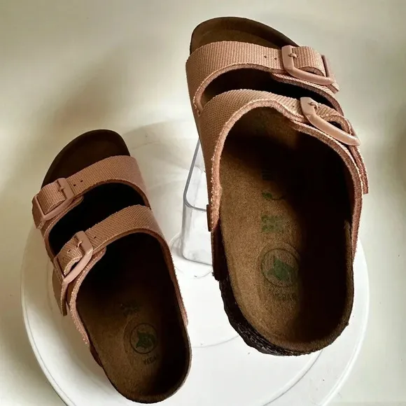 NWOB Kids Birkenstock Arizona Vegan Pink Textile Strap Sandal Sz US 1-1.5 EU 32