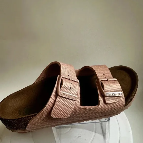 NWOB Kids Birkenstock Arizona Vegan Pink Textile Strap Sandal Sz US 1-1.5 EU 32