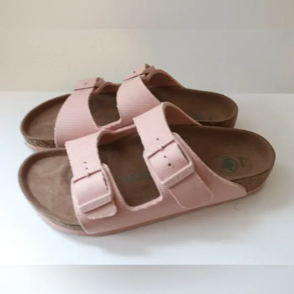 NWOB Kids Birkenstock Arizona Vegan Pink Textile Strap Sandal Sz US 1-1.5 EU 32
