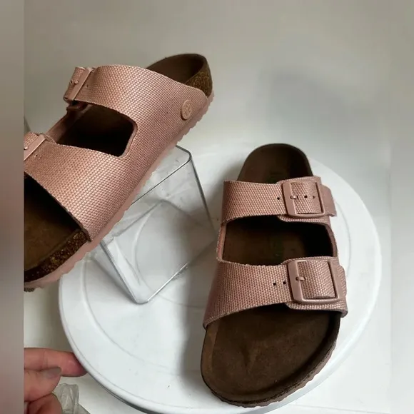 NWOB Kids Birkenstock Arizona Vegan Pink Textile Strap Sandal Sz US 1-1.5 EU 32
