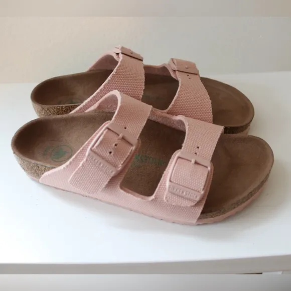 NWOB Kids Birkenstock Arizona Vegan Pink Textile Strap Sandal Sz US 1-1.5 EU 32
