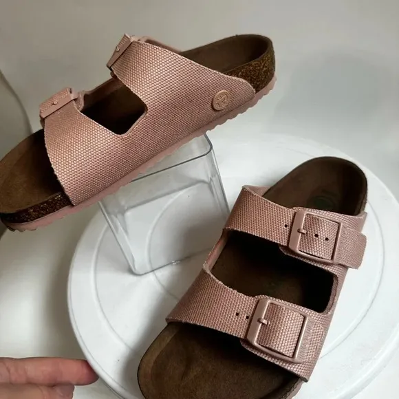NWOB Kids Birkenstock Arizona Vegan Pink Textile Strap Sandal Sz US 1-1.5 EU 32