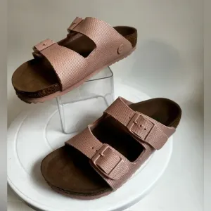NWOB Kids Birkenstock Arizona Vegan Pink Textile Strap Sandal Sz US 1-1.5 EU 32