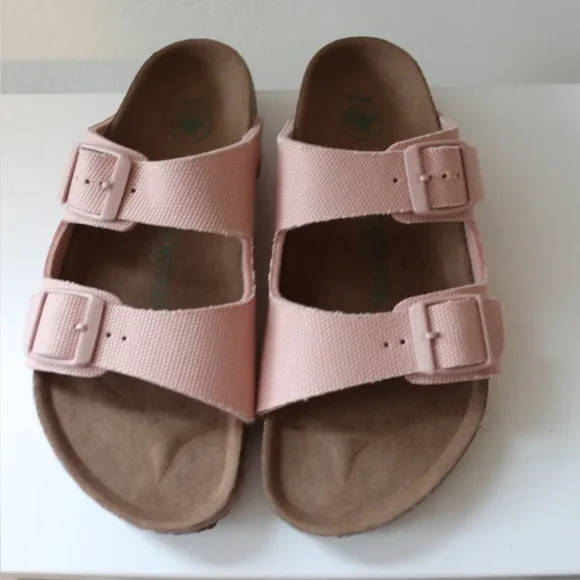 NWOB Kids Birkenstock Arizona Vegan Pink Textile Strap Sandal Sz US 1-1.5 EU 32