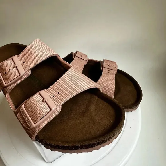 NWOB Kids Birkenstock Arizona Vegan Pink Textile Strap Sandal Sz US 1-1.5 EU 32