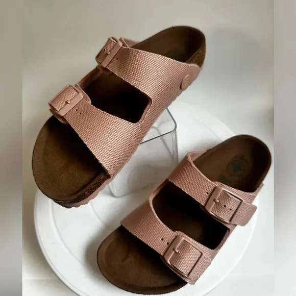 NWOB Kids Birkenstock Arizona Vegan Pink Textile Strap Sandal Sz US 1-1.5 EU 32