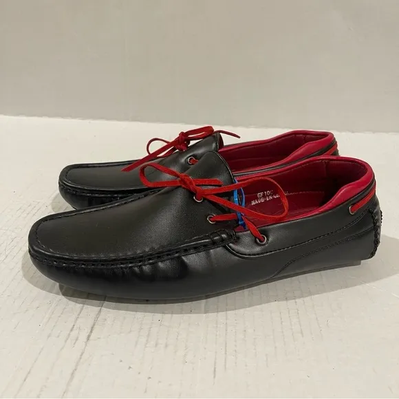 NWOB Men’s Black Loafers Slip On Shoes Set Of 2 Size 9 US NEW!