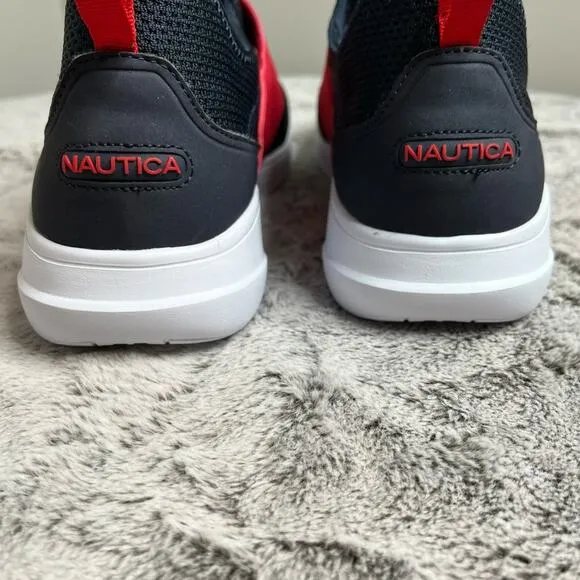 NWOB Nautica Velcro Strap Navy and Red Slip On Sneakers Size 13