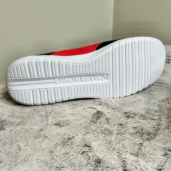 NWOB Nautica Velcro Strap Navy and Red Slip On Sneakers Size 13