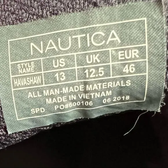 NWOB Nautica Velcro Strap Navy and Red Slip On Sneakers Size 13