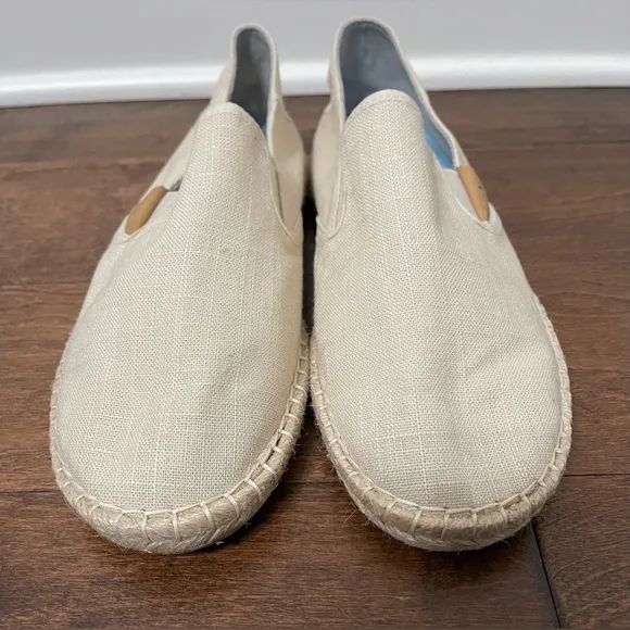 NWOB Olukai Kaula Pa’a Kapa Convertible Neutral Linen Espadrille Flats Size 9.5