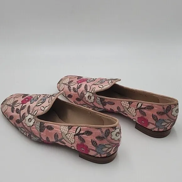 NWOB Stuart Weitzman pink floral print pipearky Womens brocade loafers Sz 5.5M