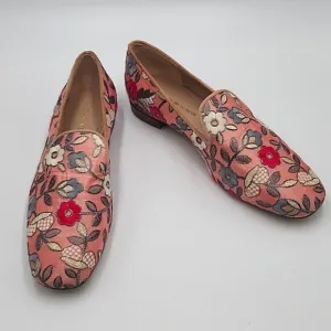 NWOB Stuart Weitzman pink floral print pipearky Womens brocade loafers Sz 5.5M