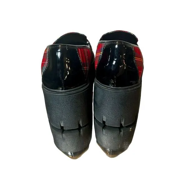 NWOB Torrid Betsey Johnson Creeper Loafers Red Plaid Chunky Limited Edition 10WW