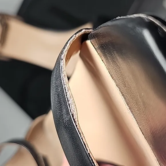 NWOT 27 Edit Naturalizer Iriss Heel Sandal Ankle Strap Square Leather Black 7