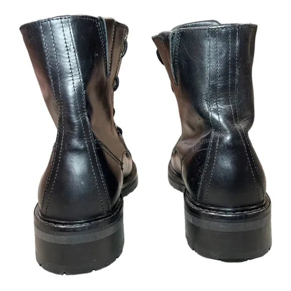 NWOT ALL SAINTS Alaria Combat Boots Black Leather Size EU 36