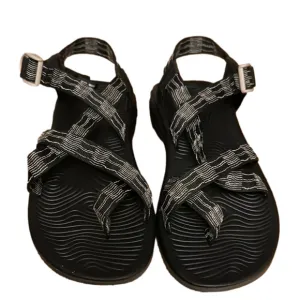 NWOT CHACO Z Cloud Hiking Strappy Classic Sandals Black White Size 10