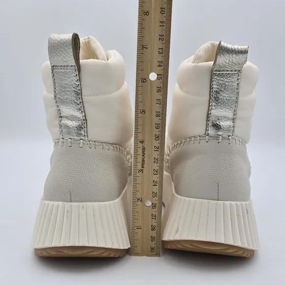 NWOT Dolce Vita Devlin Platform Zip-Up Sneakers, Ivory Nylon, Women's 8.5