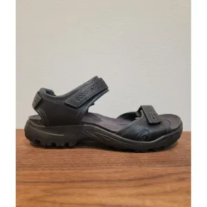 NWOT Ecco Yucatán Sandals Leather Black Adjustable Strap Men’s Sz 48 US14-14.5