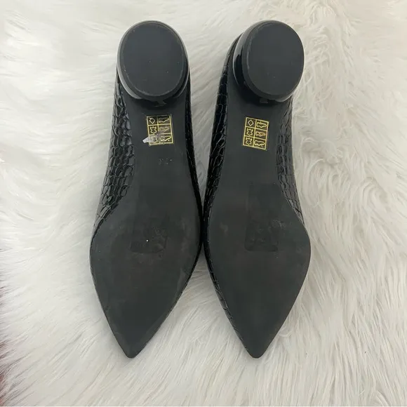 NWOT Jeffrey Campbell Viona flats black  patent Croc  Flats Slip On 7.5