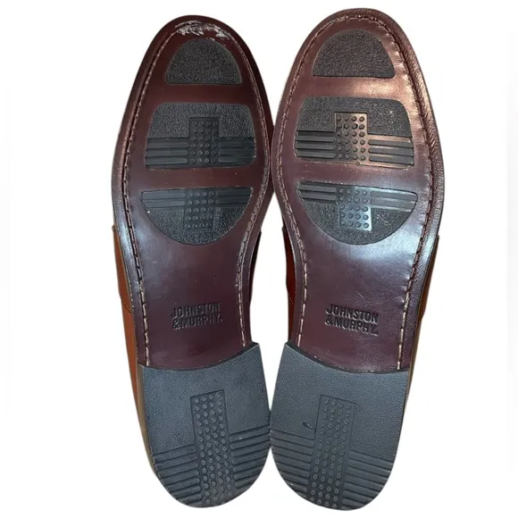 NWOT Johnston &amp; Murphy Men’s Brown Woven Hayes Tassel Loafers