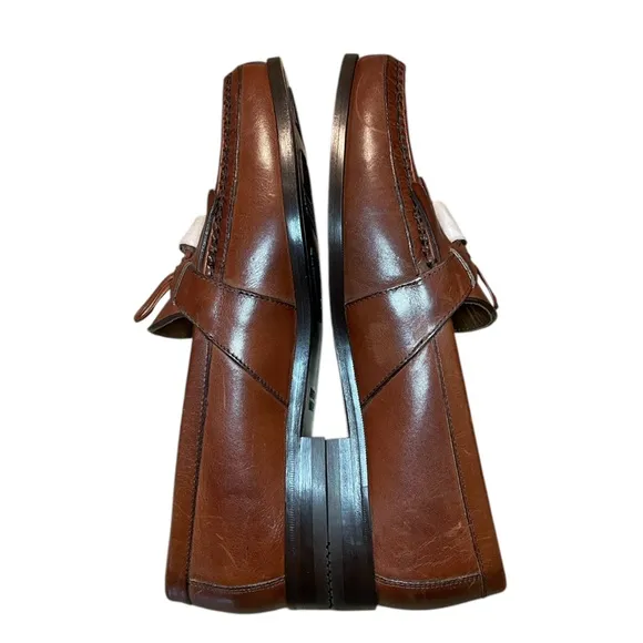NWOT Johnston &amp; Murphy Men’s Brown Woven Hayes Tassel Loafers
