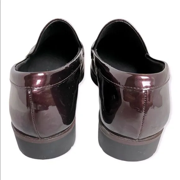 NWOT Kelly &amp; Katie Maroon Patent Leather Slip-on Loafer Size 9.5