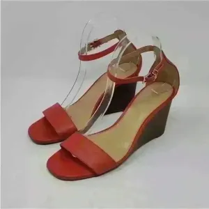 NWOT Michael Kors Fiona wedge ORANGE ankle strap size 7.5 M