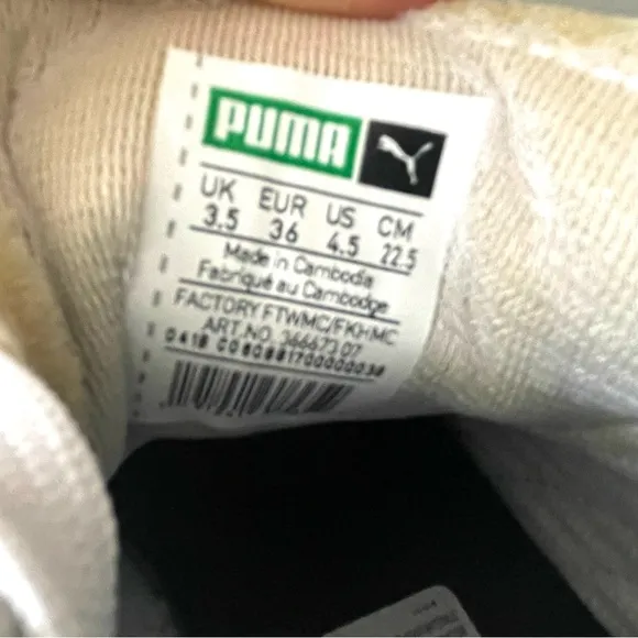 NWOT Puma Anniversario White and Red Sneakers, Boys 4.5, W6