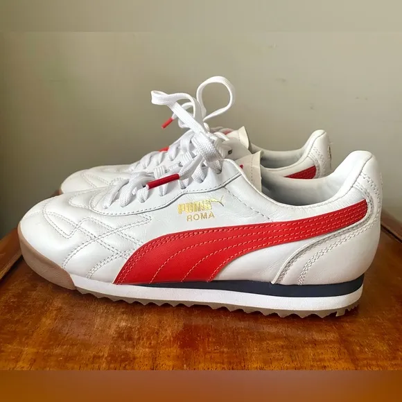 NWOT Puma Anniversario White and Red Sneakers, Boys 4.5, W6