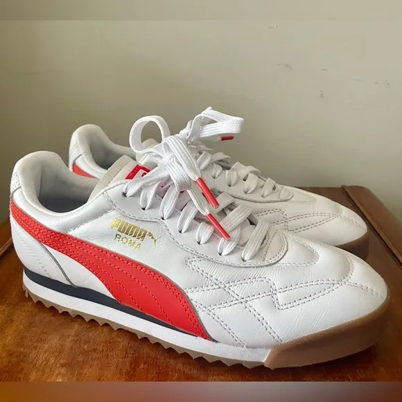 NWOT Puma Anniversario White and Red Sneakers, Boys 4.5, W6