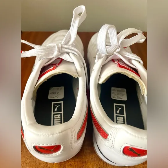 NWOT Puma Anniversario White and Red Sneakers, Boys 4.5, W6