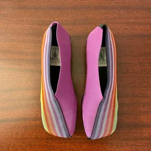 NWOT San Miguel Elastic Multicolor Striped Square Toe Women’s Flats Loafers