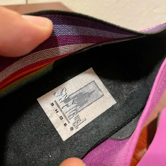 NWOT San Miguel Elastic Multicolor Striped Square Toe Women’s Flats Loafers