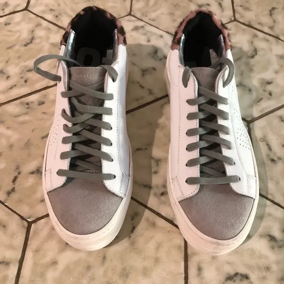 NWOT Thea Low-Top Sneakers with Leopard Back