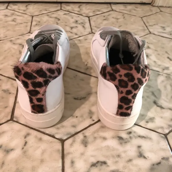 NWOT Thea Low-Top Sneakers with Leopard Back
