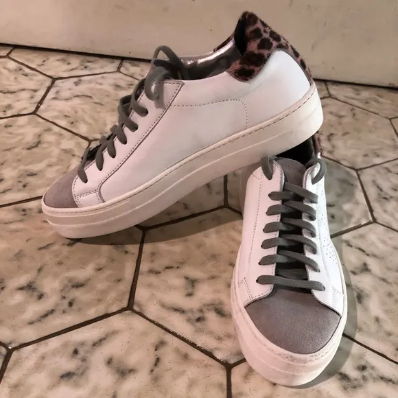NWOT Thea Low-Top Sneakers with Leopard Back