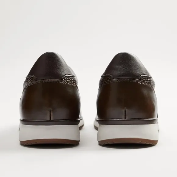NWOT. Zara Dark Brown Embosses Sneakers. Size 10.
