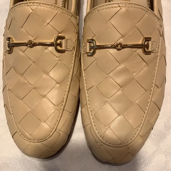 NWOT/NWOB SAM EDELMAN LORAINE WOVEN TAILORED LOAFERS IN EGGSHELL SIZE 8M