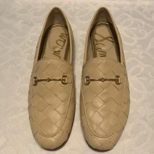 NWOT/NWOB SAM EDELMAN LORAINE WOVEN TAILORED LOAFERS IN EGGSHELL SIZE 8M