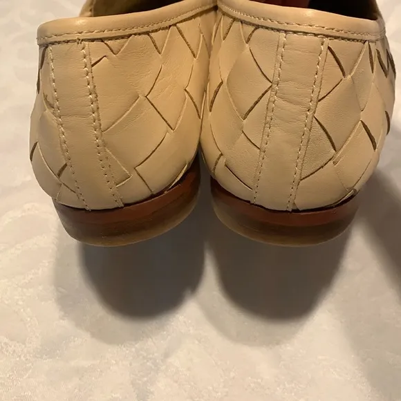 NWOT/NWOB SAM EDELMAN LORAINE WOVEN TAILORED LOAFERS IN EGGSHELL SIZE 8M