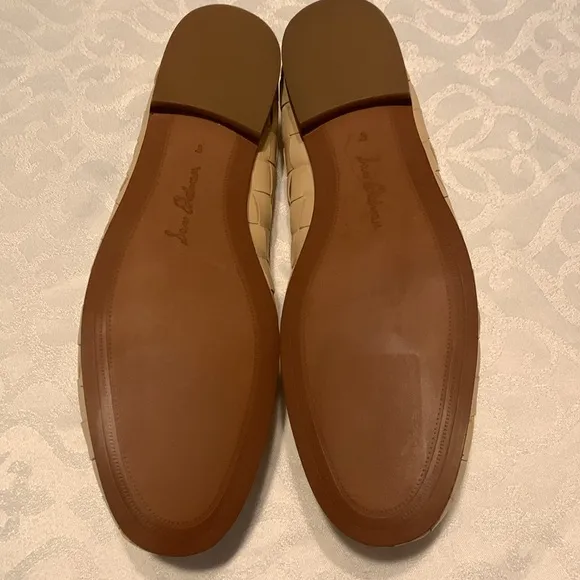 NWOT/NWOB SAM EDELMAN LORAINE WOVEN TAILORED LOAFERS IN EGGSHELL SIZE 8M